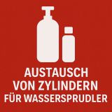 Austausch von Zylindern für Wassersprudler